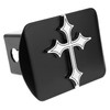 HitchCover Christian Cross 3d Chrome Emblem on Black Trailer Metal