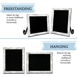 6 Sizes/4 Colors - Small Chalkboard Sign Menu Board for Kitchen, Chalk Board Sign Board with Stand, Hanging Magnetic Chalkboards, Mini Chalkboard Sign, Standing Tabletop Chalkboard Sign for Countertop