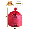 APQ Pack of 25 Red Biohazard Waste Bag Liners 40