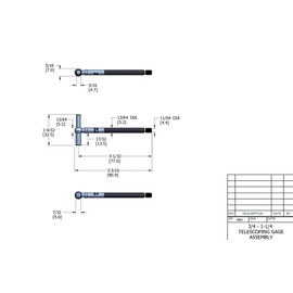 Starrett 229B Telescoping Gauge With 1 Telescoping Arm, 3/4" - 1-1/4" Range, 2-3/8" Handle Length