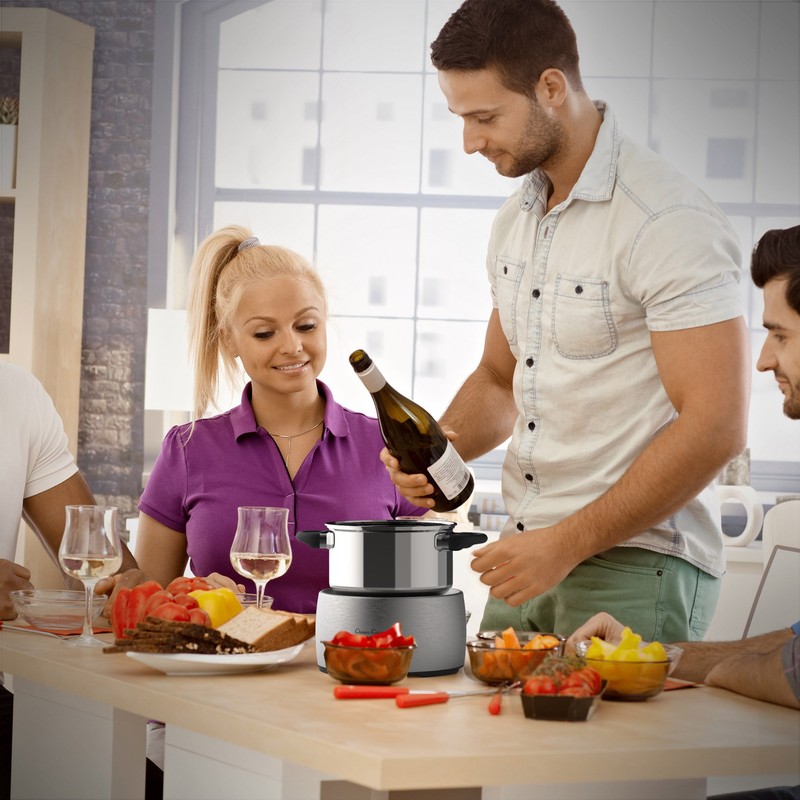 Classic Cuisine 82-KIT1031 Stainless Steel Fondue Set-Melting Pot Cooker and