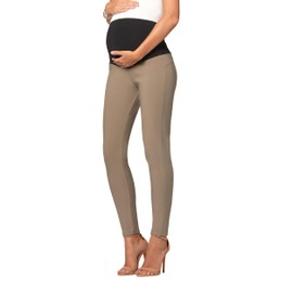 Conceited Maternity Leggings - Ponte Pants for Women - Regular and Plus Size - Desert - Small-Medium