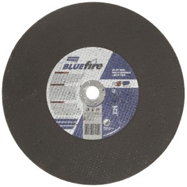 Norton Blue Fire Large Diameter Stationary Saw Reinforced Abrasive Cut-Off Wheel, Type 01 Flat, Zirconia Alumina and Aluminum Oxide, 1" Arbor, 14" Diameter x 1/8" Thickness (Pack of 1)