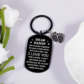 Father's Day New Dad Gifts for Him Expecting dad First-Time Dad Keychain Gift for New Dad Father to Be Birthday Gifts from Unborn Baby Son Daughter First Father's Day Baby Announcement Gifts for Men
