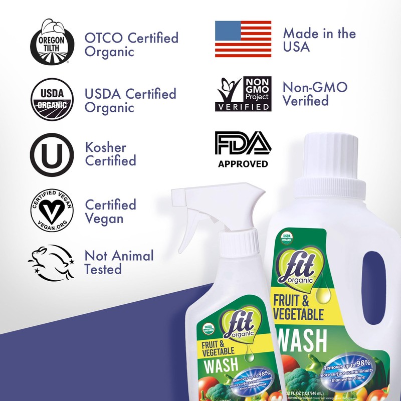 FIT Organic Fruit and Vegetable Wash Spray – USDA Certified