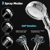 Marbrasse High Pressure Shower Head, 3-Settings Handheld Showerhead with ON/Off