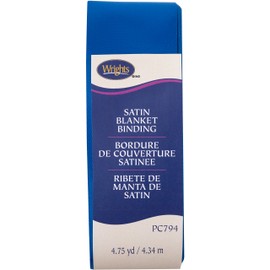 WRIGHTS 117794672 Single Fold Satin Blanket Binding, 2" X4-3/4 yd, Snorkel Blue