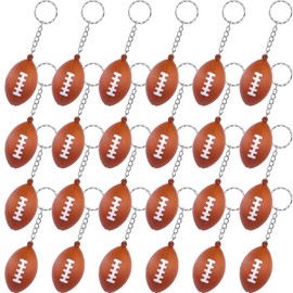 Ocbewua 24 Pack Football Keychains,Football Party Favors Supplies,Mini Football Stress Ball Keychains,Sports Ball Keychains,School Carnival Reward,Party Bag Gift Fillers for Boys Girls Kids (Rugby)