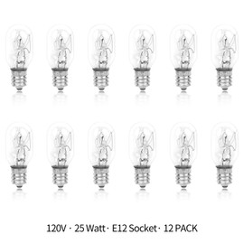 Betus Original Replacement Long Lasting 25 Watt Dimmable E12 Socket Warm White Household Salt Lamp Bulb Candle Warmers - Value Pack of 12