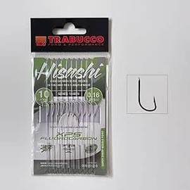 Trabucco HISASHI Trout Mounted Line - Hook Series 10607N Nickel Regular with MicroBarb - XPS 100% Fluorocarbon - Length 170/270 cm - Trout Fishing and Stream (Hook #10 | Diameter 0.15 mm | 170 cm)