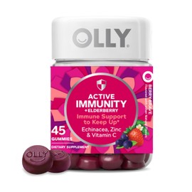OLLY Immunity Gummy, Immune Support, Elderberry, Zinc, Vitamin C, Supplement, Berry Flavor, 15 Day Supply - 45 Count
