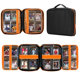 Premium PSA Graded Card Storage Case (14 Pockets) | Professional Slab Card Holder & Trading Card Display Binder | Durable Portable Carrier for PSA/BGS/SGC Graded Cards, Sports & TCG
