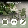 WestinTrends Playa 31.5" Square Plastic Outdoor Patio Dining Table for