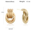 ANGLEQUEEN Chunky Gold Earrings for Women Trendy Gold Knot Hollow