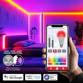 Monster Smart RGB+IC LED Strip Lights 100ft – Sound Reactive Strip Lights for Bedroom, App & Voice Control, RGB Light Strip for Room, Alexa Google Home, Razer Chroma Sync - 540 RGB+IC LED Lights