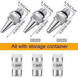Abest Airbrush-Nadeldüse, 0,2 mm, 0,3 mm, 0,5 mm, Ersatzteile für Airbrush-Sprühpistole, Sprühzubehör 130