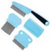 GNAWRISHING Flea Comb 4-Pieces Jade Green with High Strength Teeth