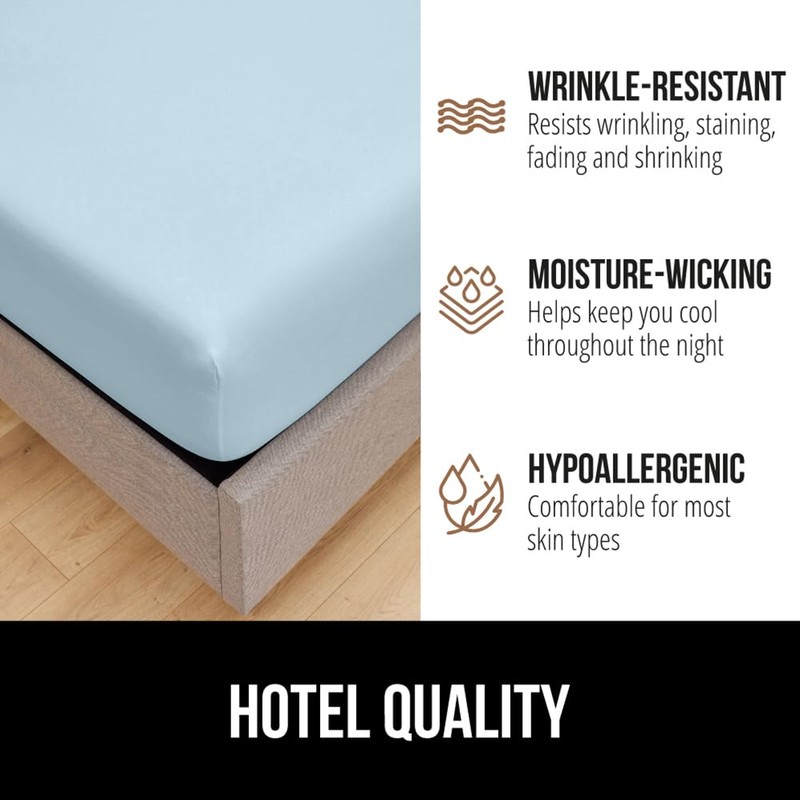 GORILLA GRIP Fitted Sheets, Stay in Place Twin Size Bottom