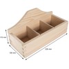 Wooden Open 3 Compartments Box | Multi-purpose Storage | Tea