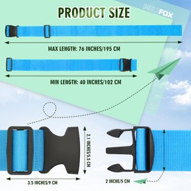 Milifox Luggage Straps for Suitcases, 76" Suitcase Strap, 4 Pack Luggage Belt Band, Adjustable Travel Belts with Buckle for Carry On Bag (Blue)