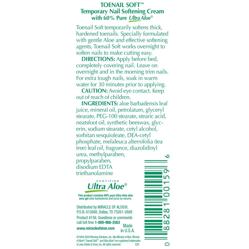 Toenail Softener for Thick Hard Toenails - Safe for Seniors