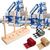Wooden Ribbon Bow Maker with 3 Rolls Wired Burlap Craft