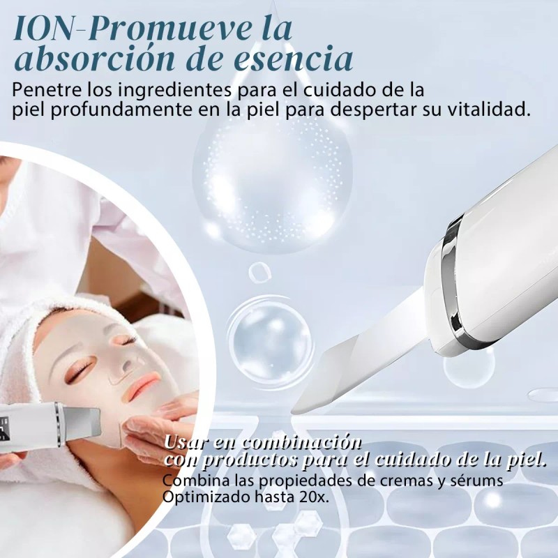 Ezzyso Limpiador Ultrasónico Scrubber Facial Skin Peeling Portatil