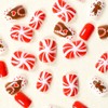 Christmas Glue on Nails - Short Oval Winter False Nails