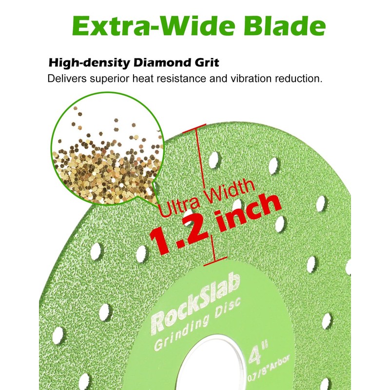 ZORUNNA 4'' Diamond Blade for Angle Grinder, 1.2'' Ultra Width