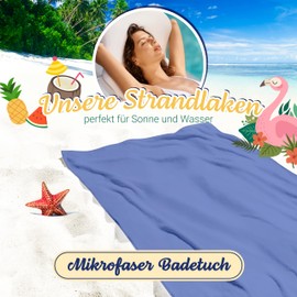 ZOLLNER Microfibre Beach Towel - Lightweight and Absorbent Towel in 90 x 180 cm - with Practical Carry Bag - Blue - Washable up to 60 °C