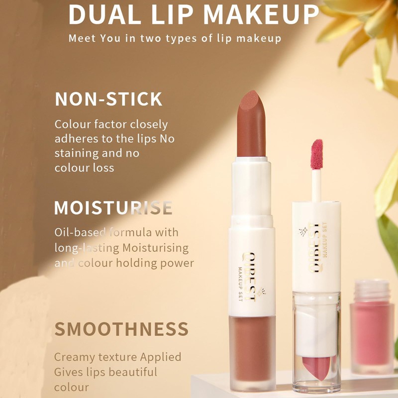 HWSHQY OO Dual Ended Lip Makeup,2-in-1 Matte Liquid Lipstick Lip