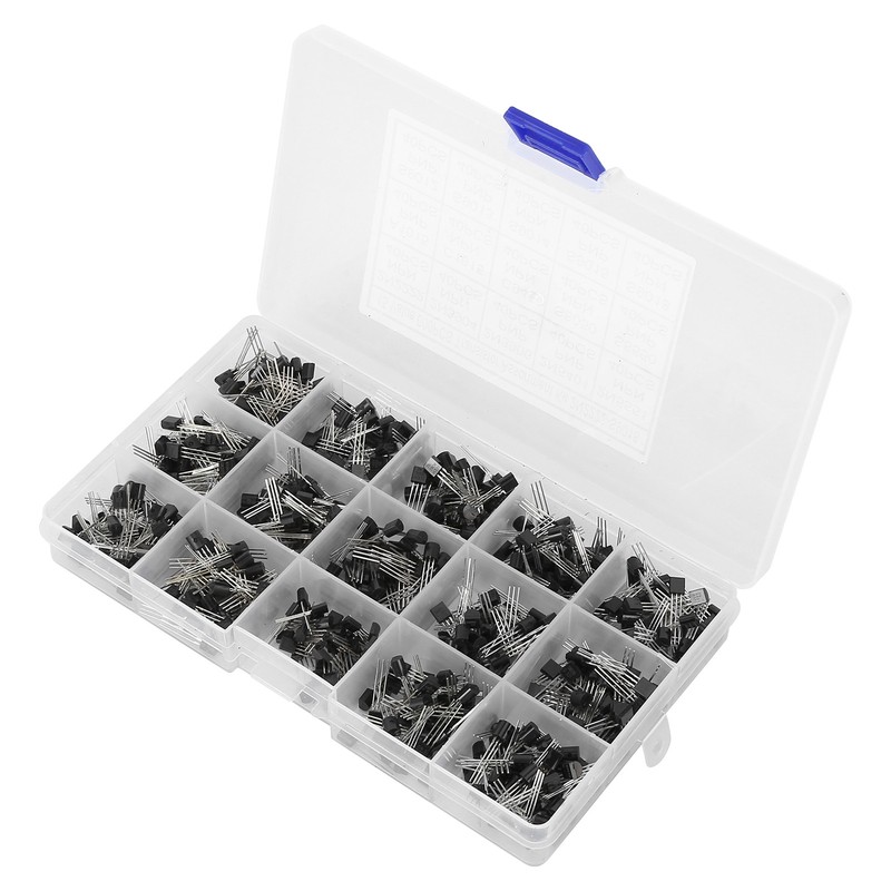 600 Pcs Transistors Assortment Kit NPN TO-92 PNP 2N2222-S9018 Straight
