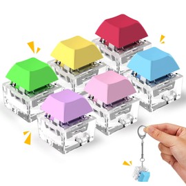 Fidget Toys Keyboard,6Pcs Fidget Keyboard Keychain Stress Relief Toys for Adults and Kids,Finger Keyboard Keychain Fidget Clicker Toys,Executive Desk Toys,ADHD Toys,Adult Gifts