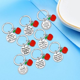 8PCs Teacher Keychains In Bulk Teachers Gifts For Women Teacher Appreciation Gifts Thank You Gift