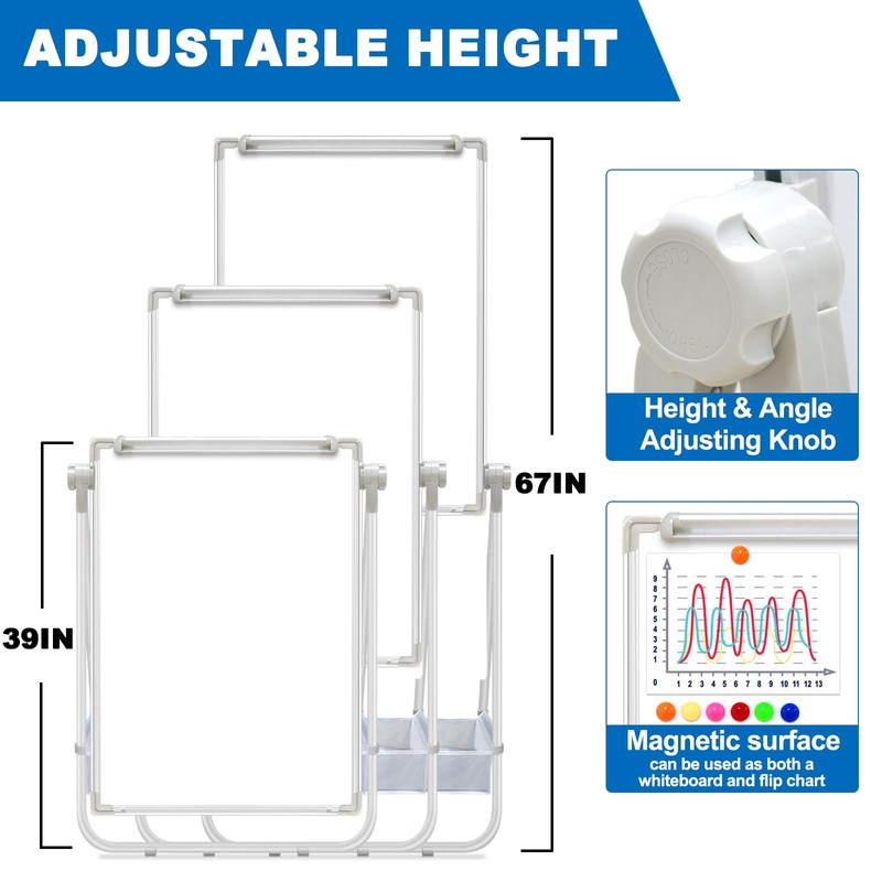 Dry Erase White Board with Stand Double Sided 36"X24" Magnetic