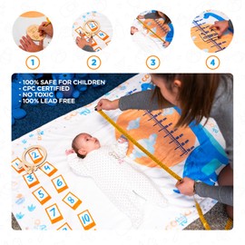 Milestone Baby Blanket Infant Monthly Blanket Newborn Boy and Girl Infant Essentials Soft Dinosaur - Baby Photography White Fleece Minky Wrinkle-Free Growth Chart (Dinosaur)