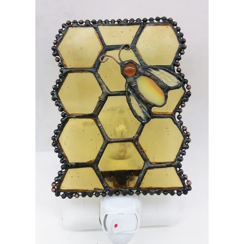 HUIMEIJU Tiffany Glass Night Light for Bedroom, Study, Aisle