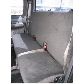 Durafit Seat Covers, not a Ford Product 2001-2003 Ford F150 XCab Rear Solid Back 40/60 Split Bottom Bench Seat. 9 Inch High Seat Belt Cutout in Backrest. Made in Gray Twill