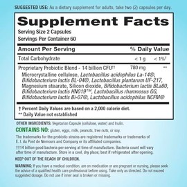 Nutrition Now PB 8 Probiotic Acidophilus For Life* Vegetarian Dietary Supplement for Men and Women, 120 Count