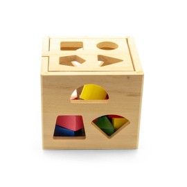 AFH Webshop Geo Puzzle Box with Geometric Shapes Motor Skills Cube Plug-in Game