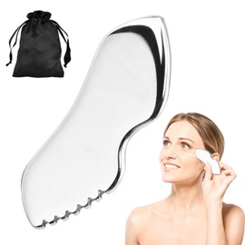 QWLWBU Gua Sha Facial Tools Stainless Steel Gua Sha Tool,Guasha Tool for Face,Metal Guasha Board Tighten Skin Massage Guasha Beauty Tool, Guasha Beauty Tool for Face Body Eyes Neck