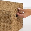 mDesign Natural Woven Seagrass Closet Storage Organizer Basket Bin with