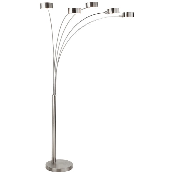 Artiva USA Micah - 5 Arc Floor Lamp w/Dimmer Switch, 360 Degree Rotatable Shades - Bright & Attractive, Brushed Steel