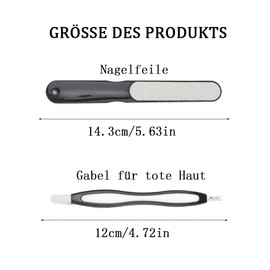 Kisstta Pack of 6 Stainless Steel Dead Skin Fork, Cuticle Trimmer, with Nail File, Cuticle Remover with Rubber Tip, Reusable Cuticle Trimmer, Suitable for Men, Women and Girls Manicure