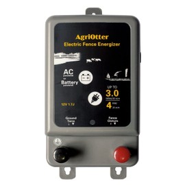 AgriOtter Electric Fence Energizer 15 Acre 2 in 1 Powered by Battery or AC Outlet 8000V 1.75J Pulse Electric