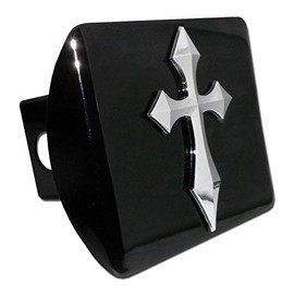 Elektroplate Cross All Metal Black Hitch Cover for Trucks and SUVs | Fits Standard 2" Trailer Hitch Receivers | Premium Weatherproof