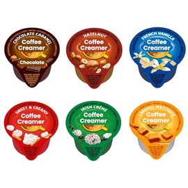 Coffee Creamer Variety Pack (48ct/6 flavor) - Chocolate, Hazelnut, French Vanilla, Sweet & Creamy, Caramel Macchiato, Irish Crème