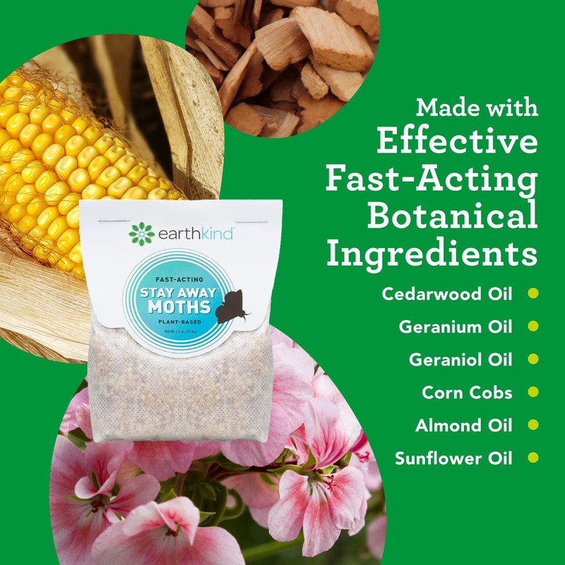 EarthKind Stay Away Moths - Moth Deterrent for Closet, Pantry