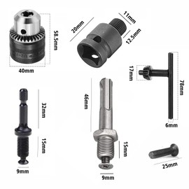 WOMGF Drill Chuck Accessory Set 1.5-13 mm 1/2-20UNF Keyed Drill Chuck with SDS-plus Adapter, Accessories for Hammer Drills, Hammer Drills, Drills, Sprocket Chuck Drilling Clamping