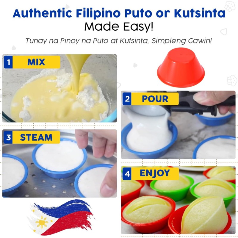Small 24 Pcs Puto Molder Filipino (2.2" x 1") -